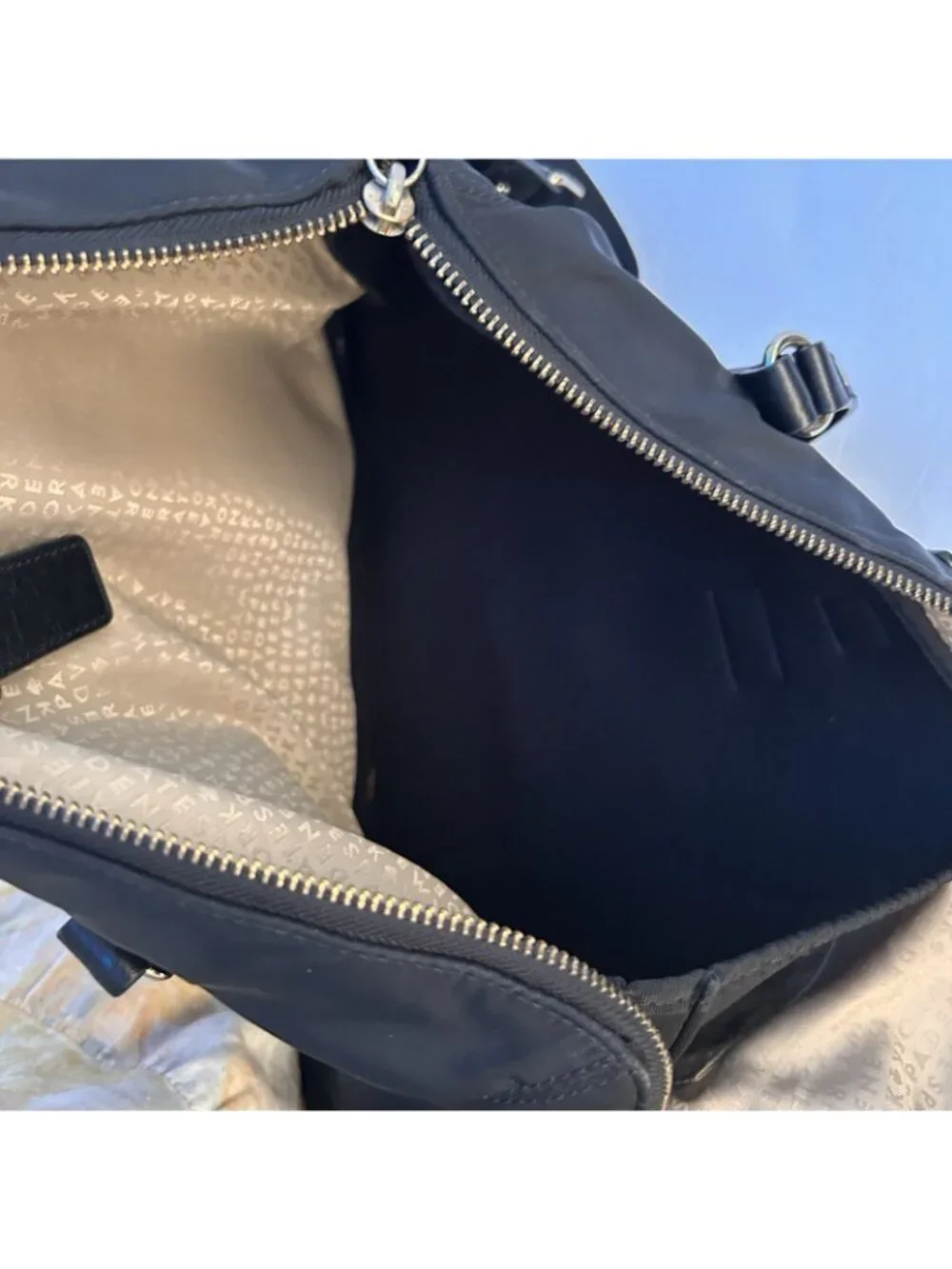 Kate Spade New York Black Laptop Bag Leather Trim Nylon Travel Business Resort
